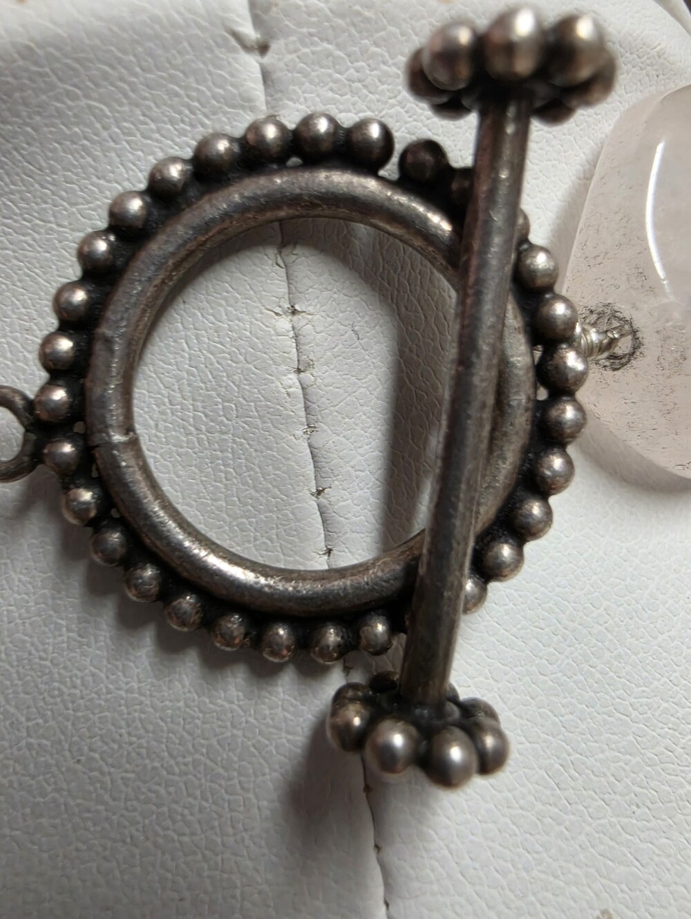 Artisan Black& White Chunky Tourmalinated and Milky Quartz and Glass Necklace - Picture 7 of 9